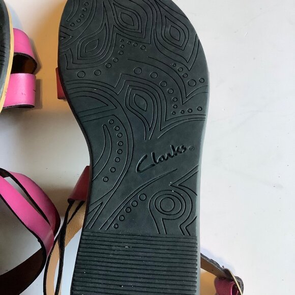 Clarks Billie Jazz Pink Ankle Strappy Sandals Women Size 6.5 Summer Vacation - Picture 3 of 5